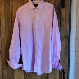 Pink Herringbone shirt with French cuffs !